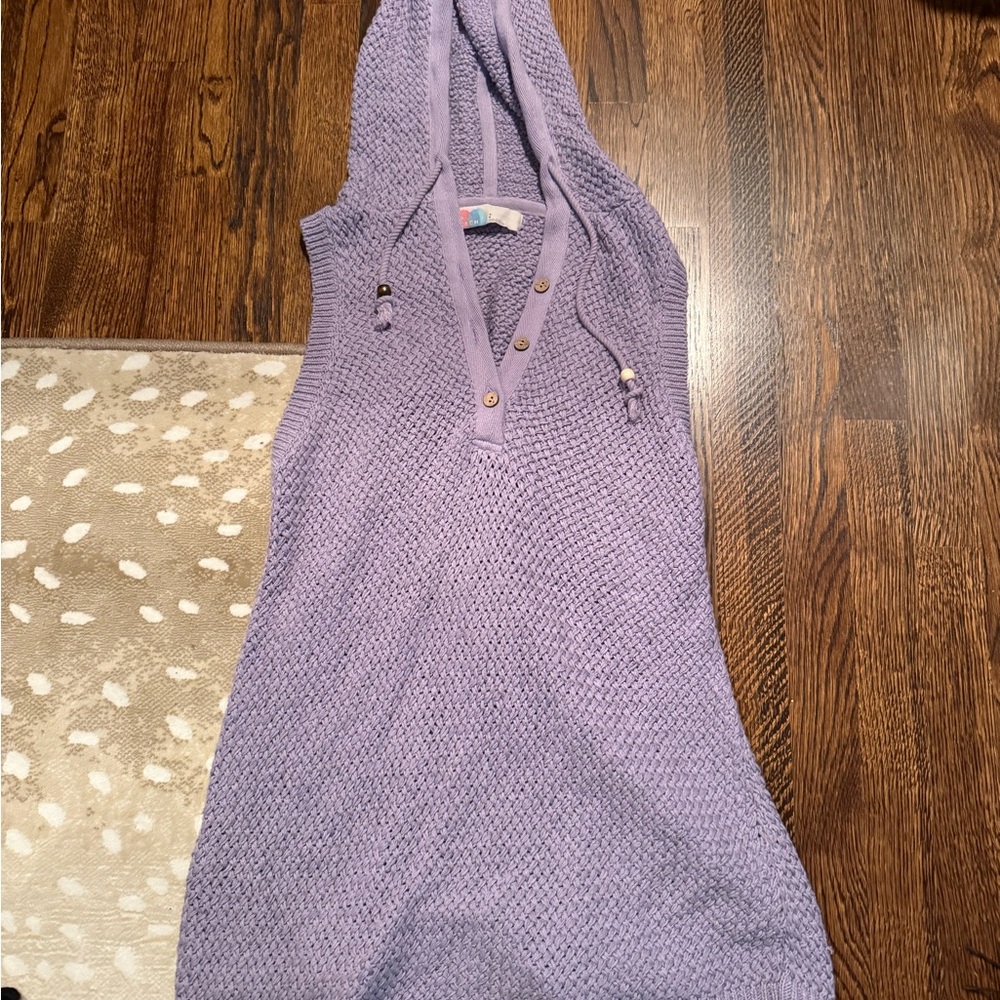 Purple Hooded Knit Dress